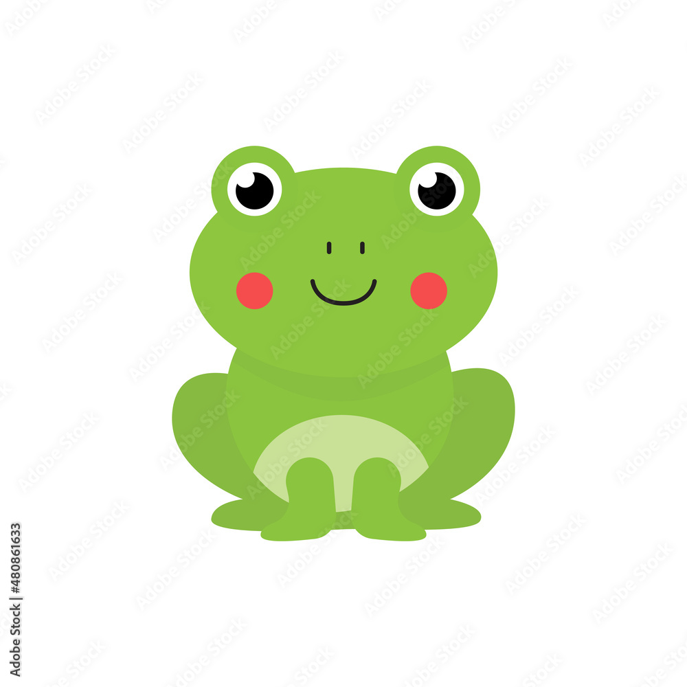 Vector illustration of cute frog isolated on white background. Vector illustration of cute frog isolated on white background.