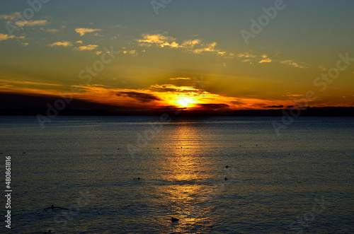 Sunset over the ocean