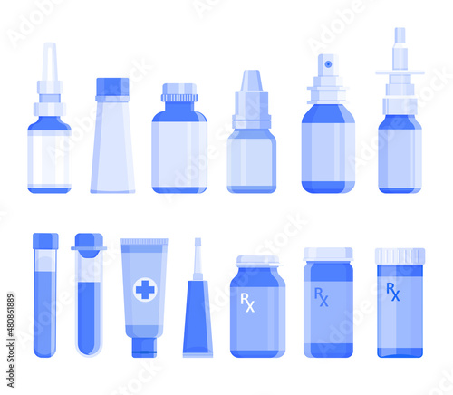 Medicine, pharmacy set of drugs, Set of medicines Vector