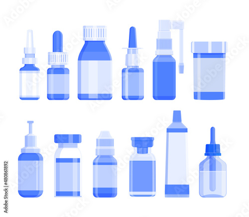 Medicine, pharmacy set of drugs, Set of medicines Vector