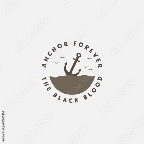 anchor  vintage  logo  design  vector  illustration  designs  icon  symbol