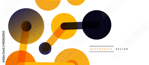 Abstract background. Round dots connected by lines. Trendy techno business template for wallpaper, banner, background or landing