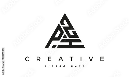 PZH creative tringle three letters logo design photo