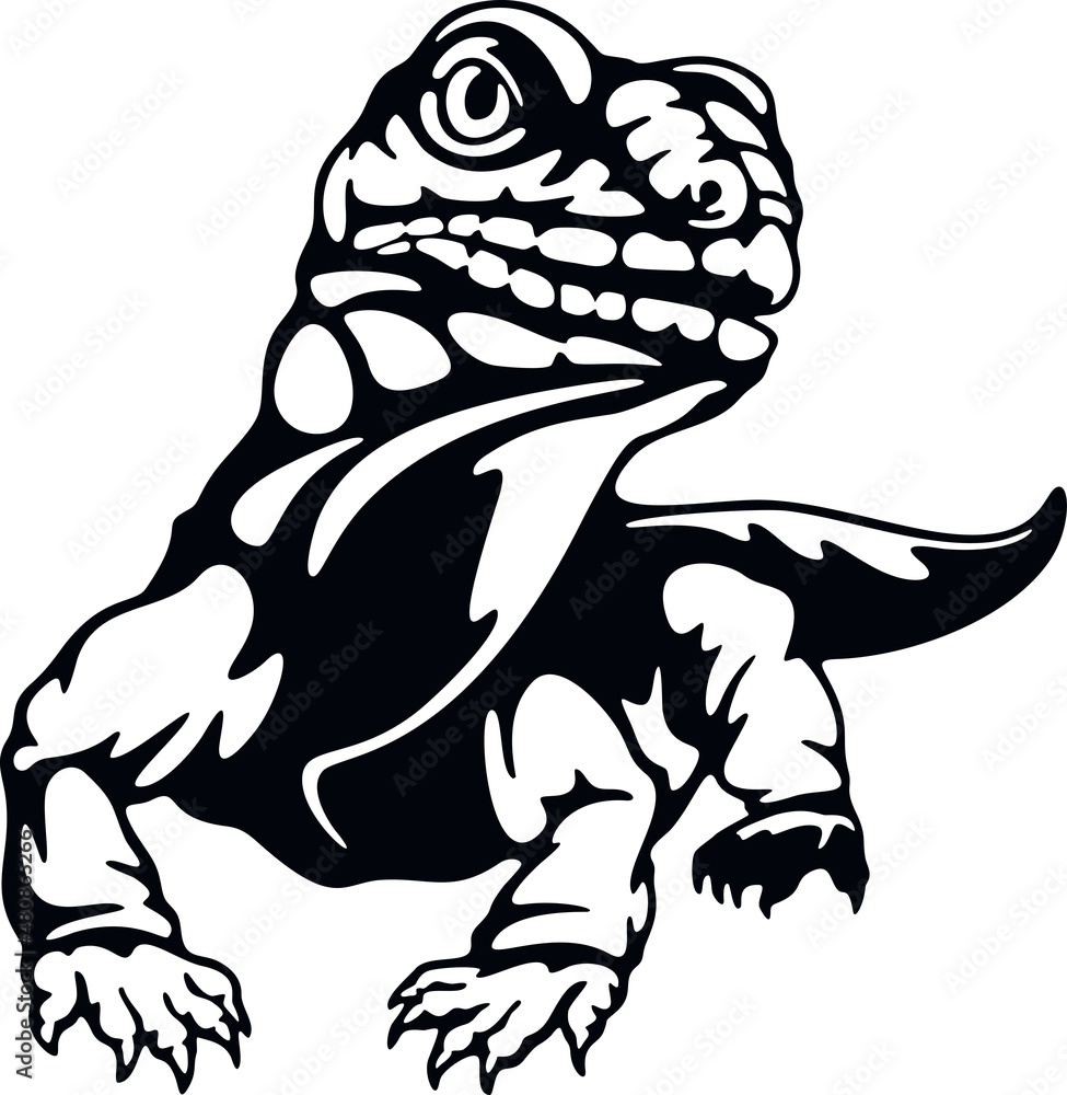 Obraz premium Varan - Reptiles of the wild. Wildlife stencil. Pet and tropical animal.