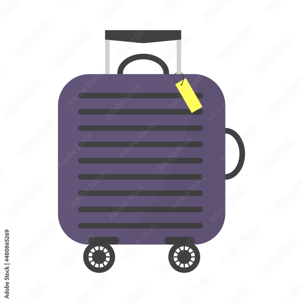 Trolley travel suitcase, luggage for travel, tourism or business with label. Vector illustartion. Trolley travel suitcase, luggage for travel, tourism or business with label. Vector illustartion.