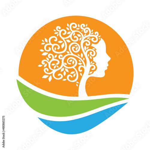 silhouette of a female tree 