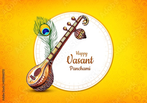Happy vasant panchami celebration card background