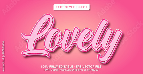 Text Style with Lovely Theme. Editable Text Style Effect.