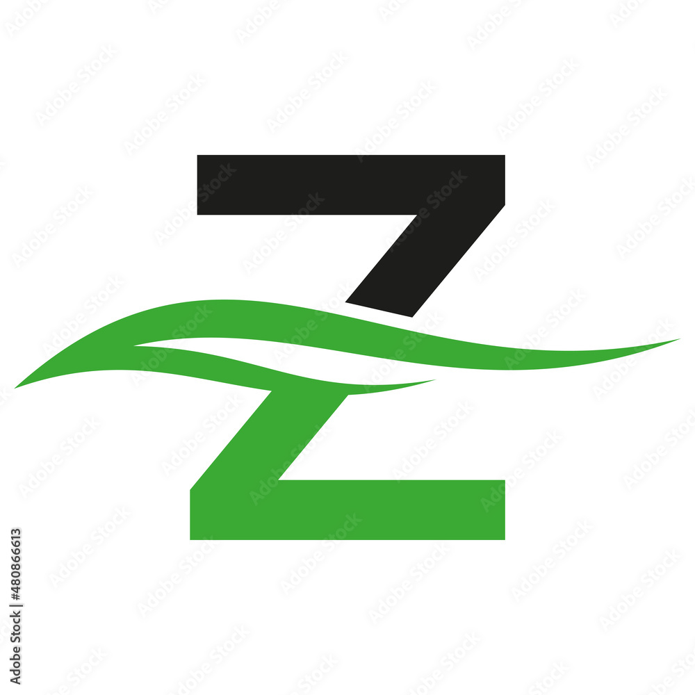 letter alphabet Z logo, Victor with black and green color .