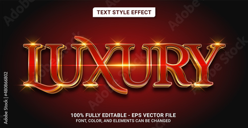 Text Style with Luxury Red Theme. Editable Text Style Effect.