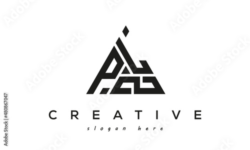 PLZ creative tringle three letters logo design photo