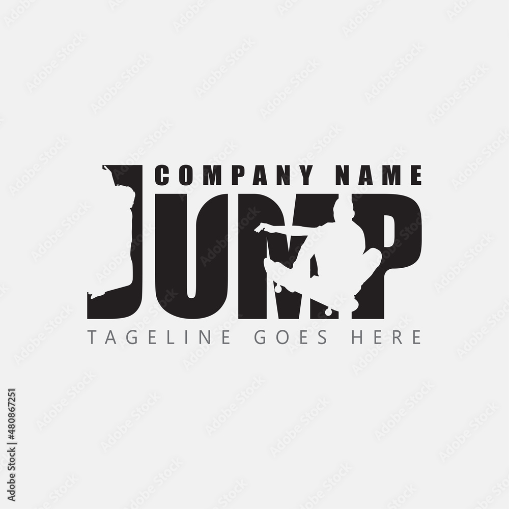 Letter jump logo design vector pictogram Letter jump logo design vector pictogram