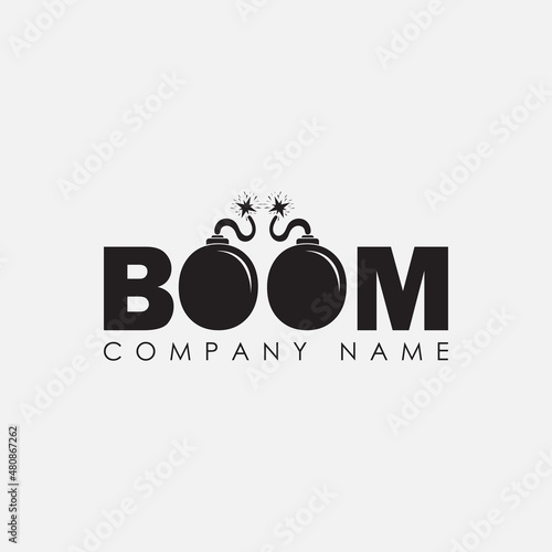 Letter boom logo design vector pictogram
