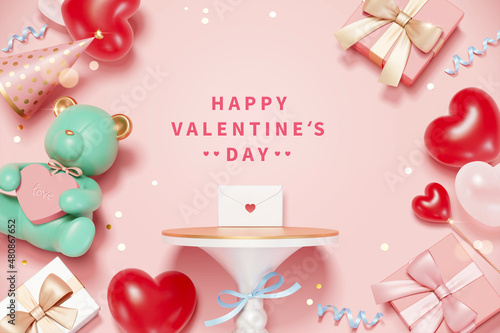 3d romantic party scene design