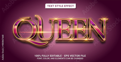 Text Style with Queen Theme. Editable Text Style Effect.