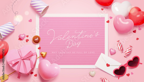 Valentine's Day love letter banner