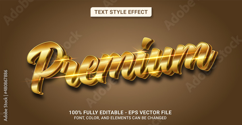Text Style with Premium Gold Theme. Editable Text Style Effect.