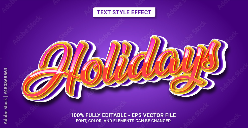 Text Style with Holidays Theme. Editable Text Style Effect. Text Style with Holidays Theme. Editable Text Style Effect.