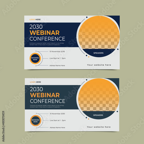 Social Media Banner and horizontal Annual business conference Web Banner. Invitation web banner to the business conference with vector.
