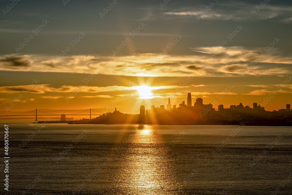 Fototapeta premium sunrise over the city