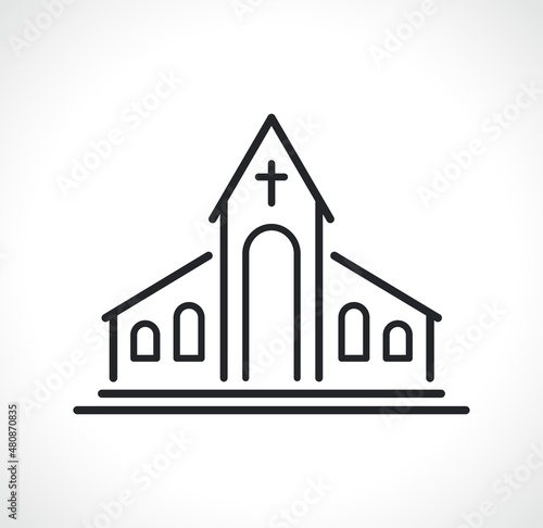 church or chapel line icon