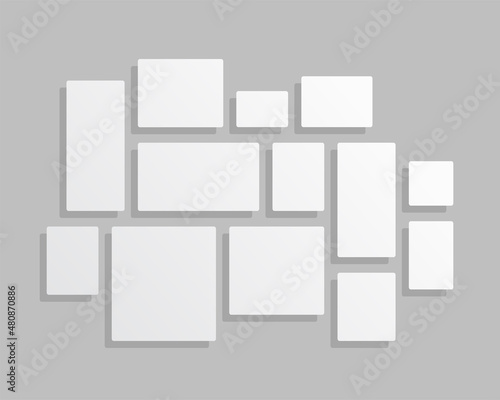 Template collage of thirteen frames, images, photo
