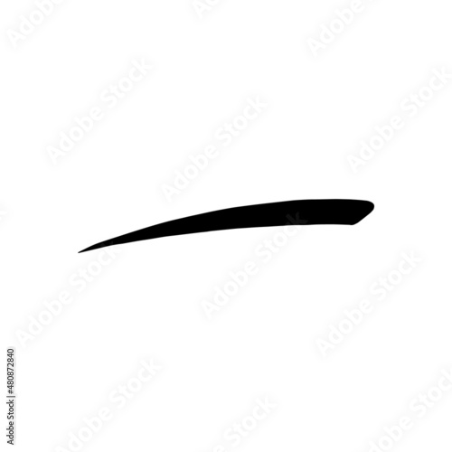 Ink pen hand drawn lettering underline or curve, vector illustration isolated.