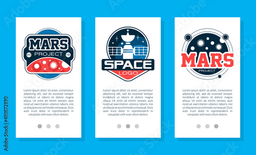 Mars and Space Project Vertical Web Banner Vector Template © topvectors