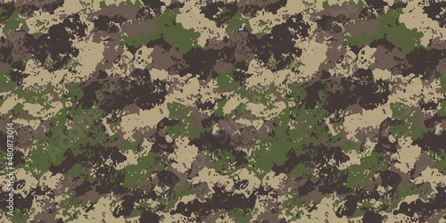 Camouflage background. Seamless pattern.Vector. 迷彩パターン テクスチャ 背景素材
