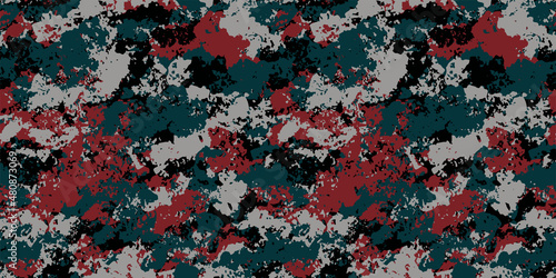 Camouflage background. Seamless pattern.Vector. 迷彩パターン テクスチャ 背景素材
