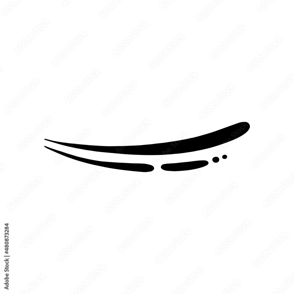 Typography lettering underline stroke or text tail vector illustration isolated. Typography lettering underline stroke or text tail vector illustration isolated.