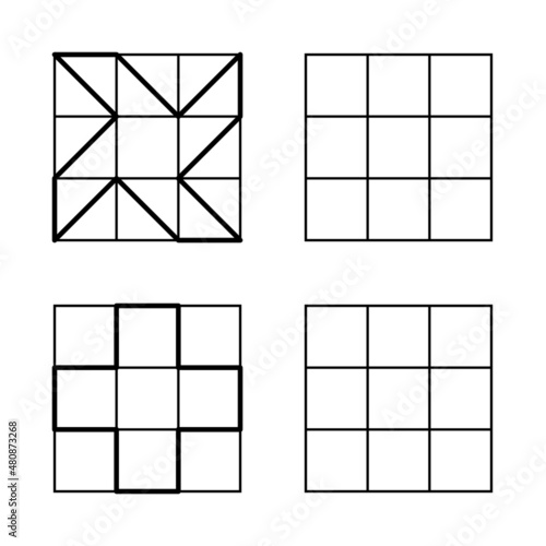 Educational game for children. Drawing kids activity. Handwriting practice. Vector illustration. 