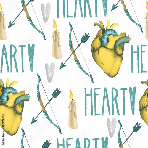 Seamless pattern on the theme of Valentine's Day