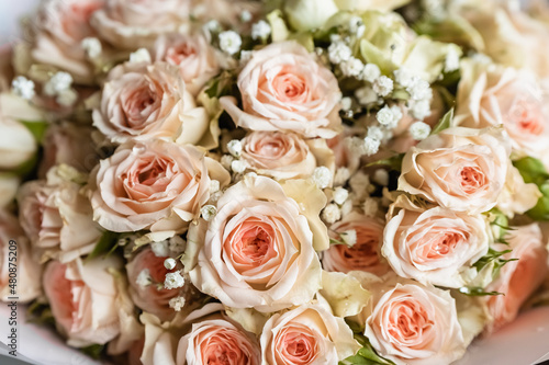 Bouquet of pale pink roses  wedding bouquet  bridal bouquet