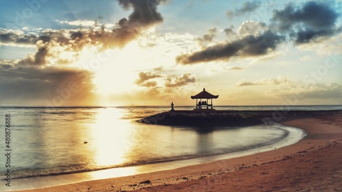 sunrise on the sanur beach, bali