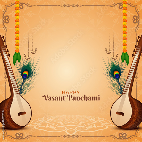 Cultural Happy Vasant Panchami Indian festival background design