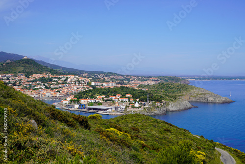 mediterranean vermeille coast in south sea beach french Pyrenees Orientales in Languedoc-Roussillon France