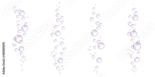 Underwater hissing air bubbles. Carbonated drink. Vector illustration.