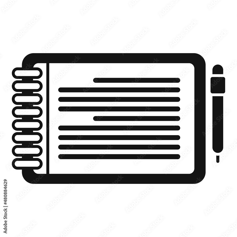 Notepad icon simple vector. Write paper Notepad icon simple vector. Write paper