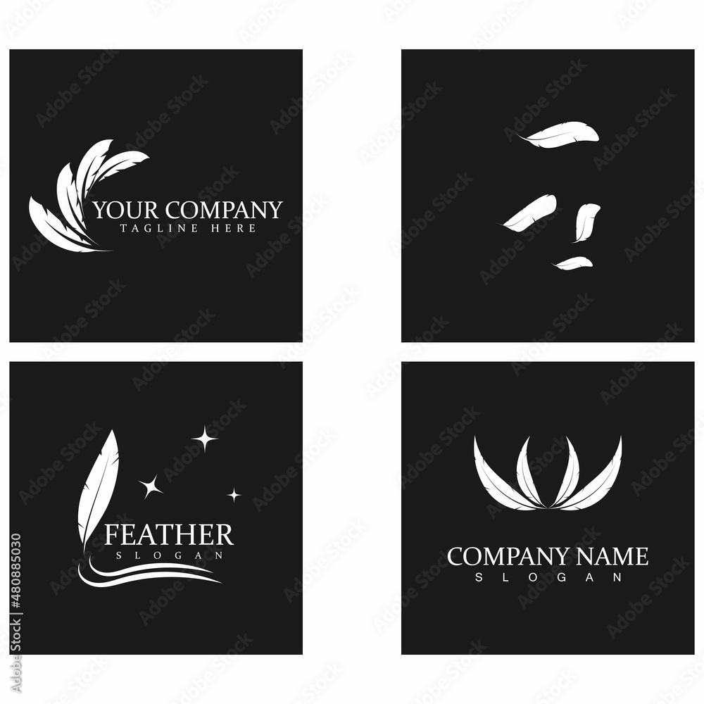 Feathers icon Vector Illustration design Logo template Feathers icon Vector Illustration design Logo template