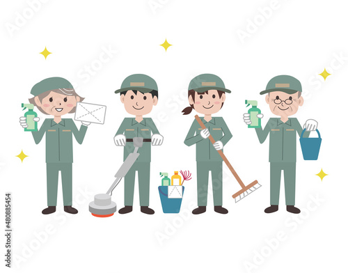 清掃員　作業員　 掃除　スタッフ