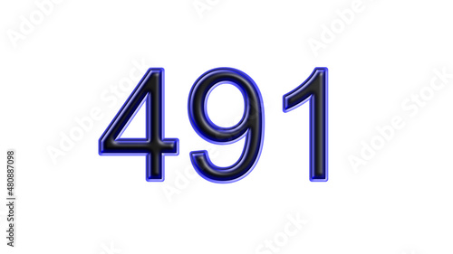 Free Download blue 491 number 3d effect white background - GFXLoad