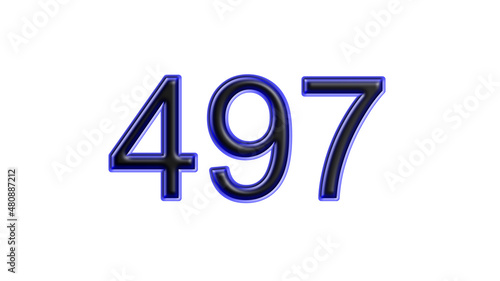 blue 497 number 3d effect white background Free Download blue 497 number 3d effect white background - GFXLoad