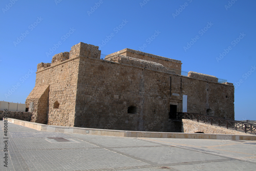 The medieval castle at the port of Paphos, Cyprus  