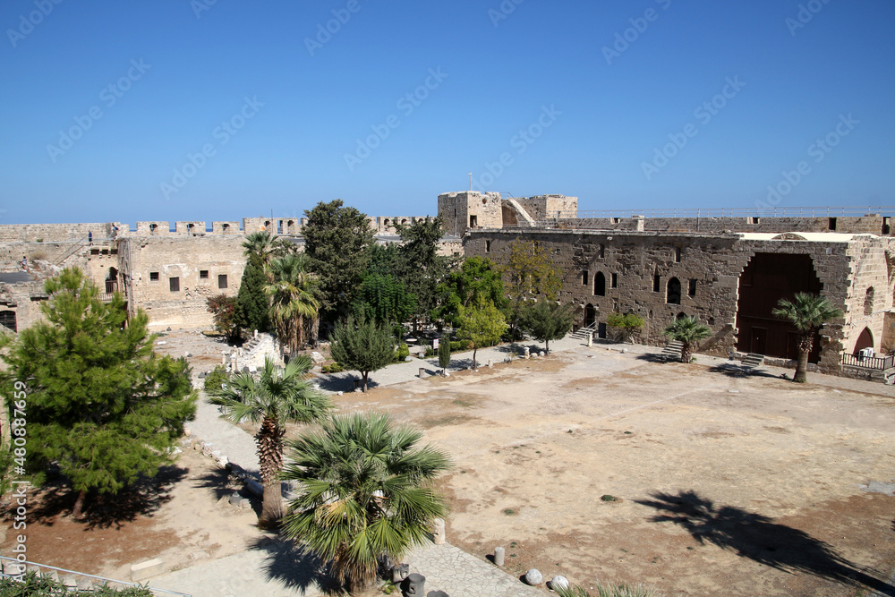 The Venetian fortress of Kyrenia inside, Northern Cyprus   