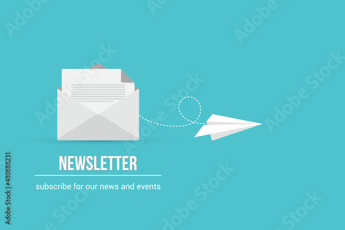 Newsletter Icon Vector Design on Color Background.