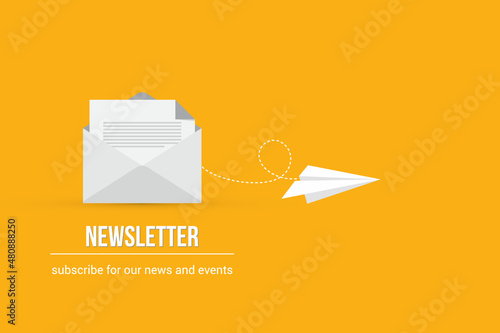 Newsletter Icon Vector Design on Color Background.