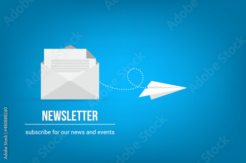 Newsletter Icon Vector Design on Color Background.