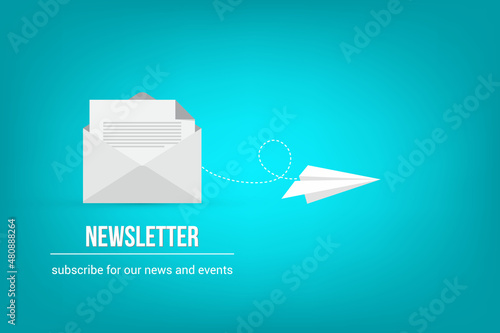 Newsletter Icon Vector Design on Color Background.