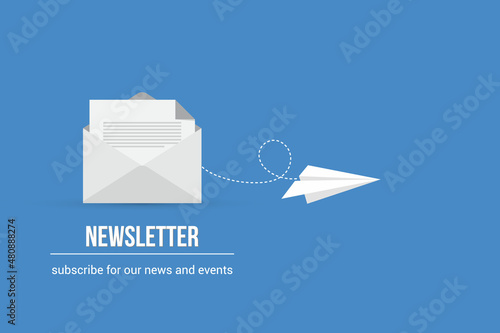 Newsletter Icon Vector Design on Color Background.